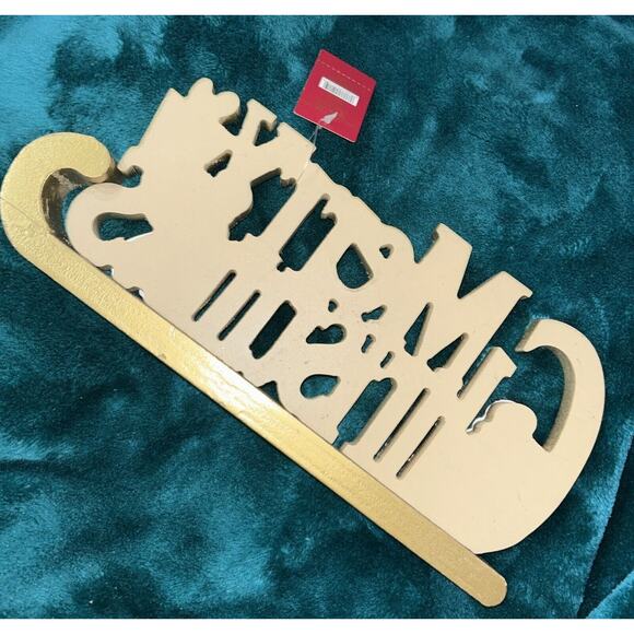 Vintage Disney Mickey And Minnie Mouse Merry Christmas Wooden Tabletop Sign NEW - Picture 5 of 10